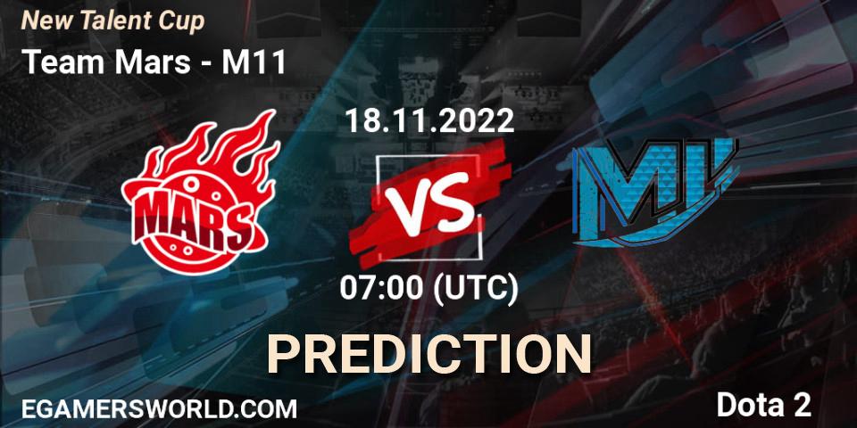 Team Mars vs M11: Match Prediction. 18.11.2022 at 07:00, Dota 2, New Talent Cup