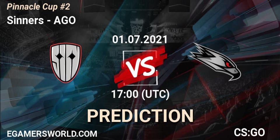 Sinners vs AGO: Match Prediction. 01.07.2021 at 17:00, Counter-Strike (CS2), Pinnacle Cup #2