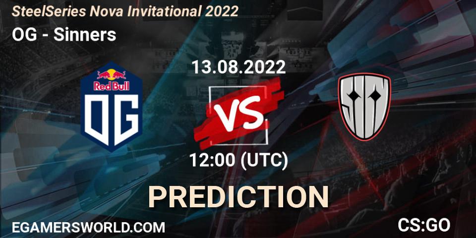 OG vs Sinners: Match Prediction. 13.08.2022 at 12:15, Counter-Strike (CS2), SteelSeries Nova Invitational 2022