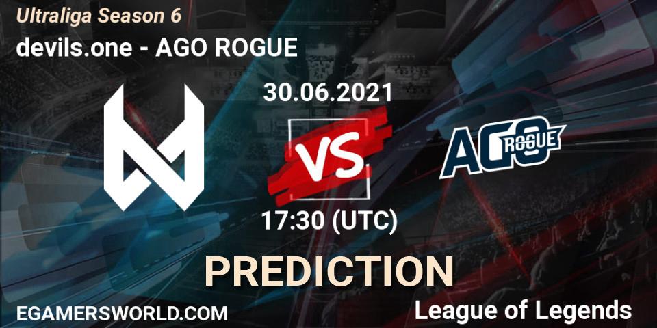 devils.one vs AGO ROGUE: Match Prediction. 09.06.2021 at 15:30, LoL, Ultraliga Season 6