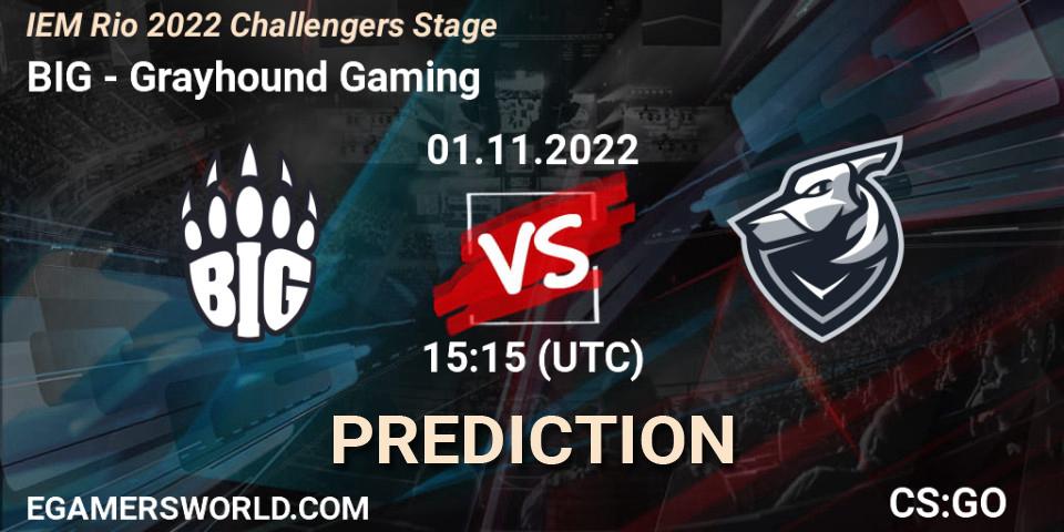 BIG vs Grayhound Gaming: Match Prediction. 01.11.2022 at 15:35, Counter-Strike (CS2), IEM Rio 2022 Challengers Stage