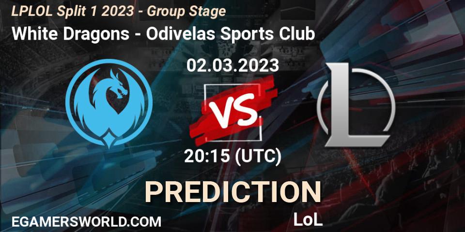 White Dragons vs Odivelas Sports Club: Match Prediction. 02.03.2023 at 20:15, LoL, LPLOL Split 1 2023 - Group Stage