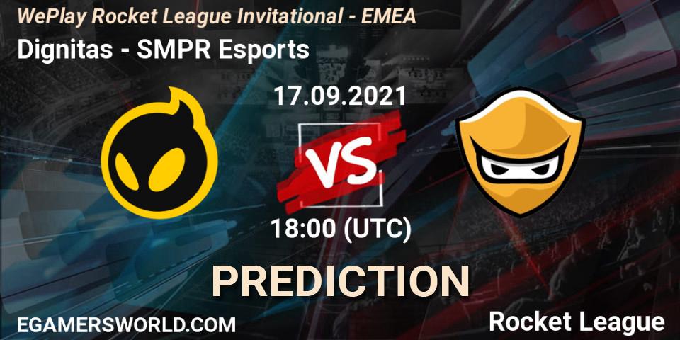Dignitas vs SMPR Esports: Match Prediction. 17.09.2021 at 18:00, Rocket League, WePlay Rocket League Invitational - EMEA