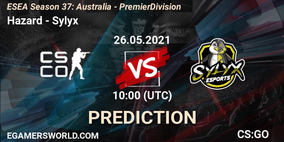 Hazard vs Sylyx: Match Prediction. 26.05.2021 at 10:00, Counter-Strike (CS2), ESEA Season 37: Australia - Premier Division