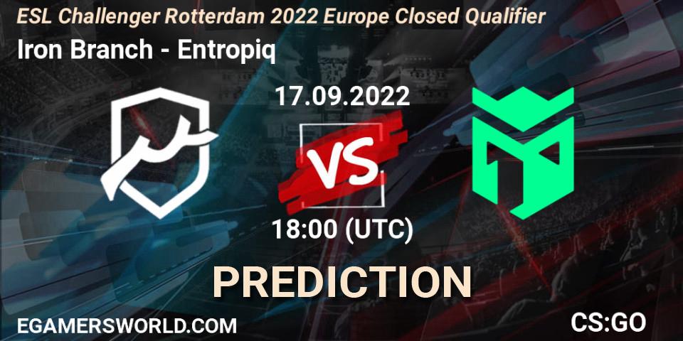 Iron Branch vs Entropiq: Match Prediction. 17.09.2022 at 18:00, Counter-Strike (CS2), ESL Challenger Rotterdam 2022 Europe Closed Qualifier