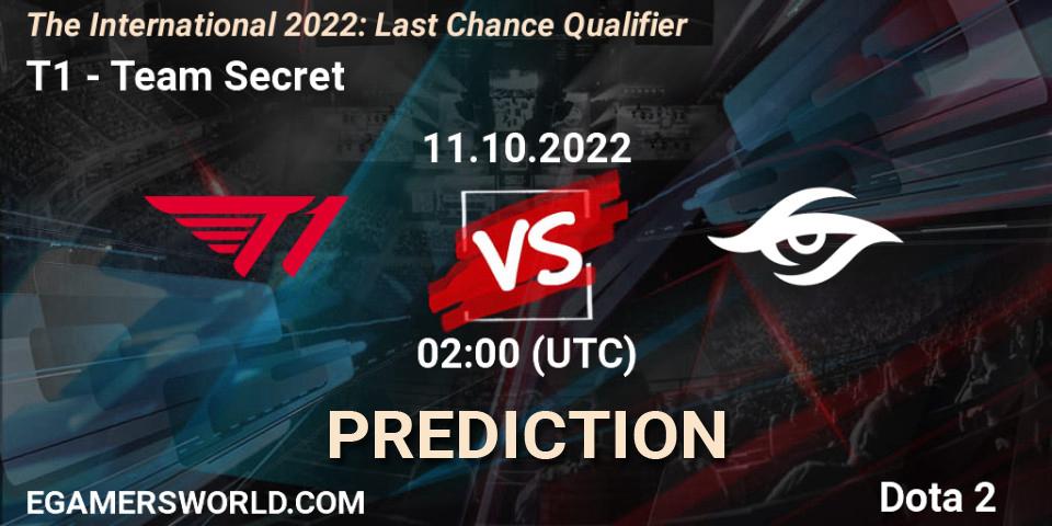 T1 vs Team Secret: Match Prediction. 11.10.22, Dota 2, The International 2022: Last Chance Qualifier