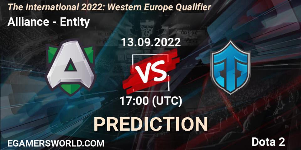 Alliance vs Entity: Match Prediction. 13.09.22, Dota 2, The International 2022: Western Europe Qualifier