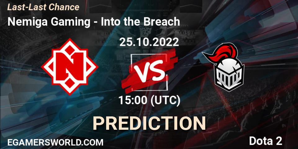 Nemiga Gaming vs Into the Breach: Match Prediction. 25.10.2022 at 15:35, Dota 2, Last-Last Chance