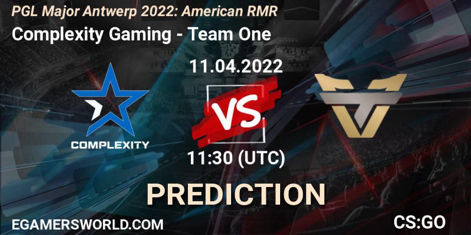 Complexity Gaming vs Team One: Match Prediction. 11.04.2022 at 12:10, Counter-Strike (CS2), PGL Major Antwerp 2022: American RMR