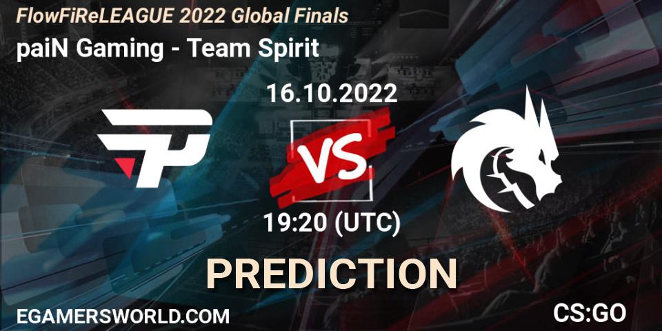paiN Gaming vs Team Spirit: Match Prediction. 16.10.22, CS2 (CS:GO), FlowFiReLEAGUE 2022 Global Finals