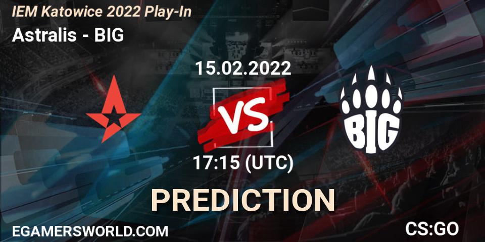 Astralis vs BIG: Match Prediction. 15.02.2022 at 17:30, Counter-Strike (CS2), IEM Katowice 2022 Play-In