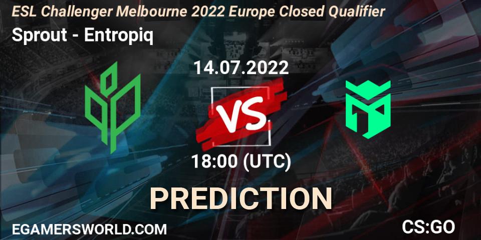 Sprout vs Entropiq: Match Prediction. 14.07.2022 at 18:00, Counter-Strike (CS2), ESL Challenger Melbourne 2022 Europe Closed Qualifier