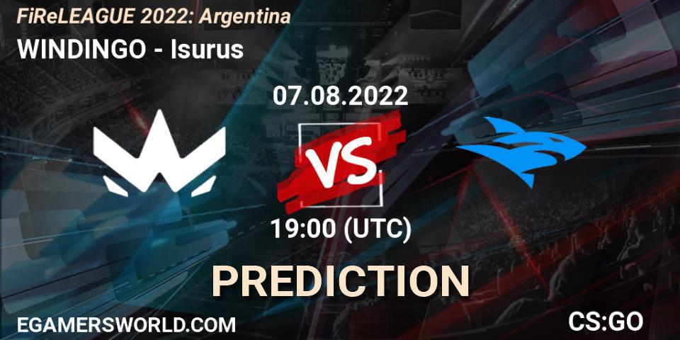 WINDINGO vs Isurus: Match Prediction. 07.08.2022 at 19:15, Counter-Strike (CS2), FiReLEAGUE 2022: Argentina