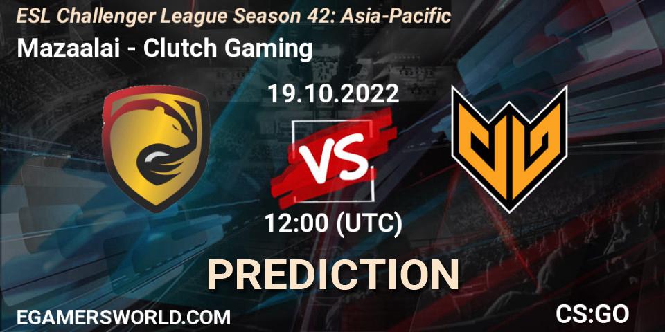 Mazaalai vs Clutch Gaming: Match Prediction. 19.10.22, CS2 (CS:GO), ESL Challenger League Season 42: Asia-Pacific