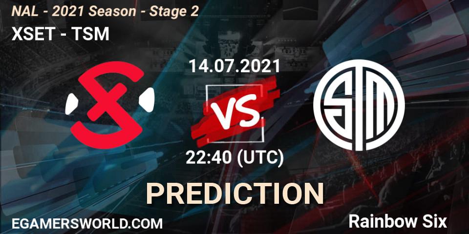 XSET vs TSM: Match Prediction. 14.07.2021 at 22:40, Rainbow Six, NAL - 2021 Season - Stage 2