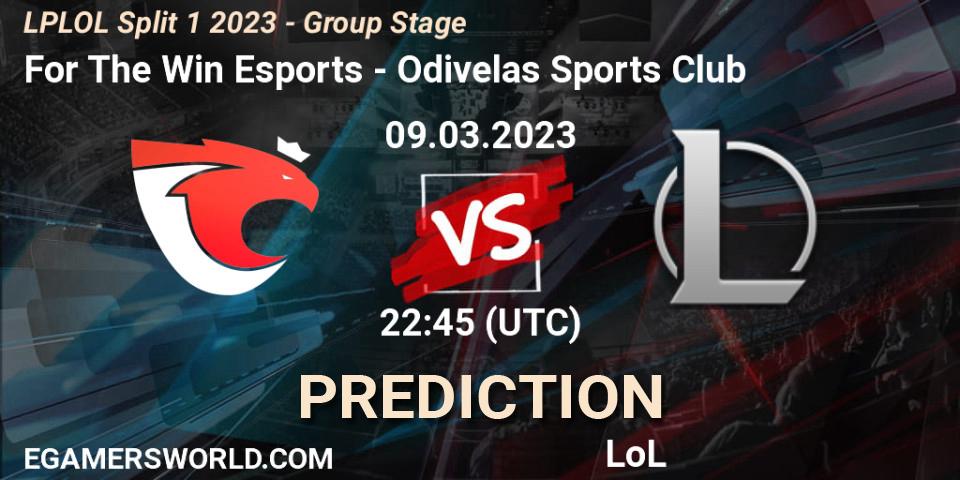 For The Win Esports vs Odivelas Sports Club: Match Prediction. 09.03.2023 at 22:45, LoL, LPLOL Split 1 2023 - Group Stage