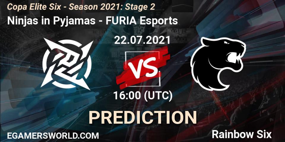 Ninjas in Pyjamas vs FURIA Esports: Match Prediction. 22.07.2021 at 16:00, Rainbow Six, Copa Elite Six - Season 2021: Stage 2