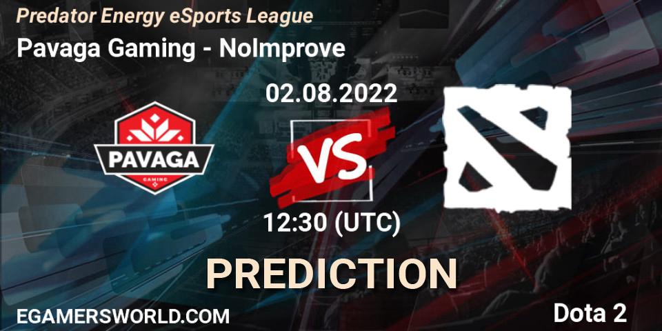 Pavaga Gaming vs NoImprove: Match Prediction. 02.08.22, Dota 2, Predator Energy eSports League