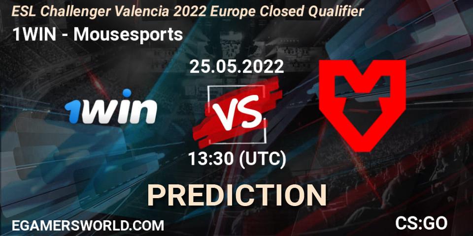 1WIN vs Mousesports: Match Prediction. 25.05.2022 at 13:30, Counter-Strike (CS2), ESL Challenger Valencia 2022 Europe Closed Qualifier