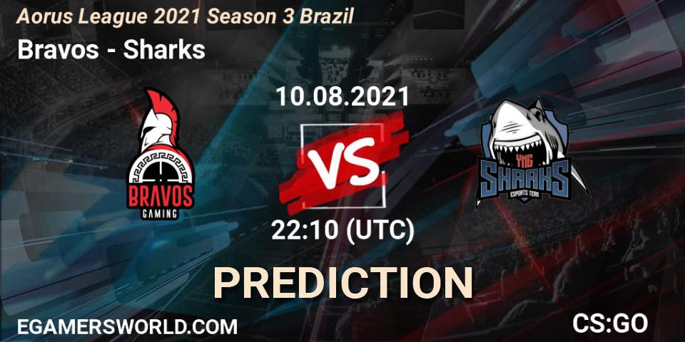 Bravos vs Sharks: Match Prediction. 10.08.2021 at 23:10, Counter-Strike (CS2), Aorus League 2021 Season 3 Brazil