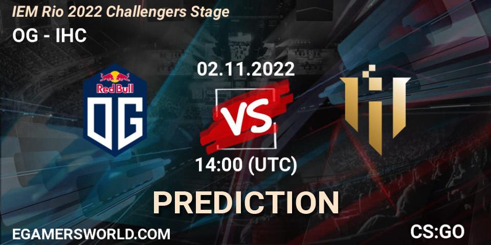 OG vs IHC: Match Prediction. 02.11.22, CS2 (CS:GO), IEM Rio 2022 Challengers Stage