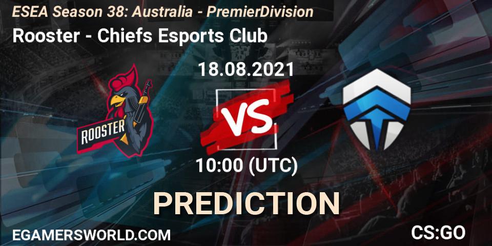 Rooster vs Chiefs Esports Club: Match Prediction. 18.08.21, CS2 (CS:GO), ESEA Season 38: Australia - Premier Division