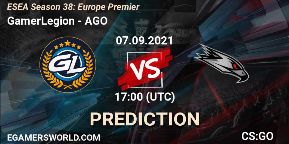 GamerLegion vs AGO: Match Prediction. 07.09.21, CS2 (CS:GO), ESEA Season 38: Europe Premier
