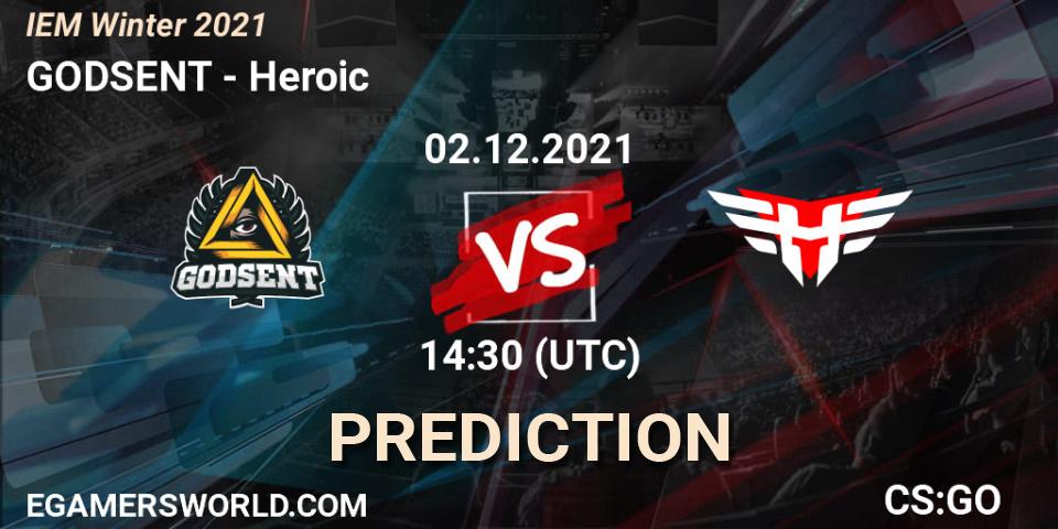GODSENT vs Heroic: Match Prediction. 02.12.2021 at 17:00, Counter-Strike (CS2), IEM Winter 2021