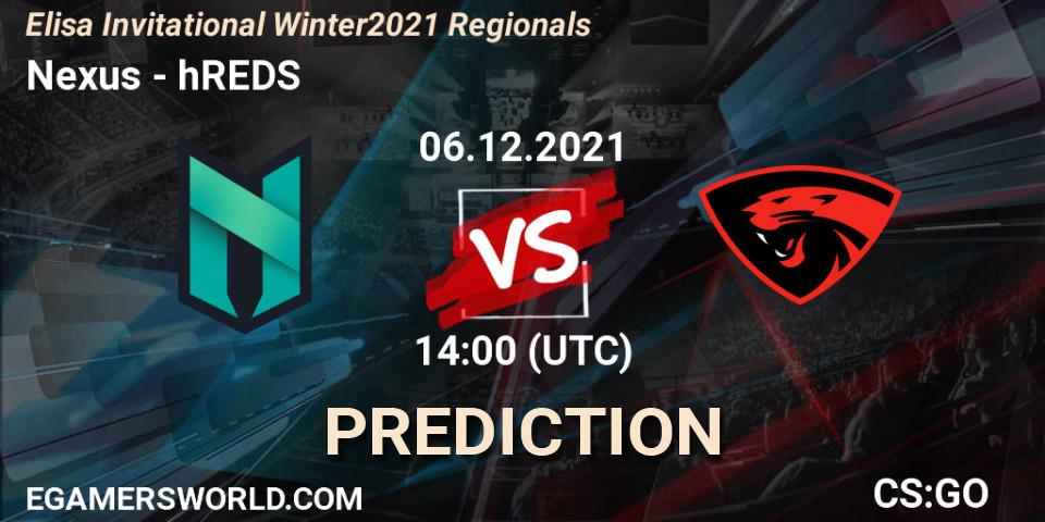 Nexus vs hREDS: Match Prediction. 06.12.21, CS2 (CS:GO), Elisa Invitational Winter 2021 Regionals