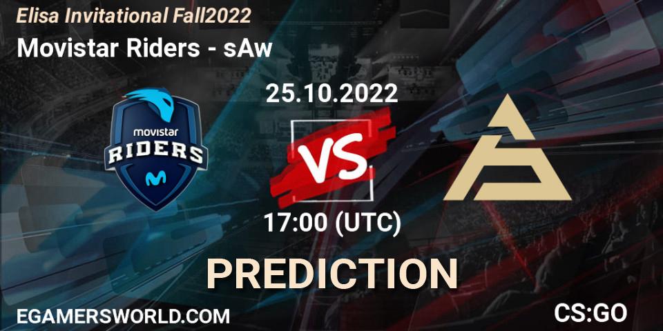 Movistar Riders vs sAw: Match Prediction. 25.10.2022 at 18:00, Counter-Strike (CS2), Elisa Invitational Fall 2022