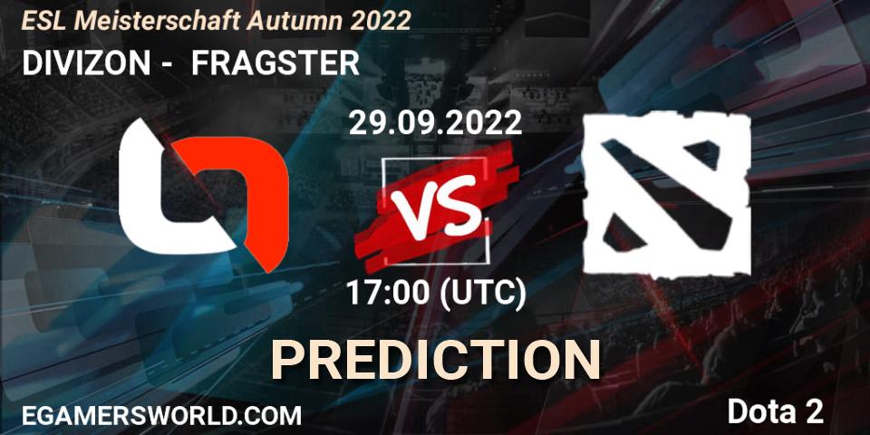 DIVIZON vs FRAGSTER: Match Prediction. 29.09.2022 at 17:05, Dota 2, ESL Meisterschaft Autumn 2022
