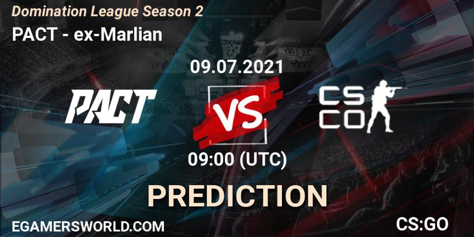 PACT vs ex-Marlian: Match Prediction. 09.07.2021 at 09:00, Counter-Strike (CS2), Domination League Season 2