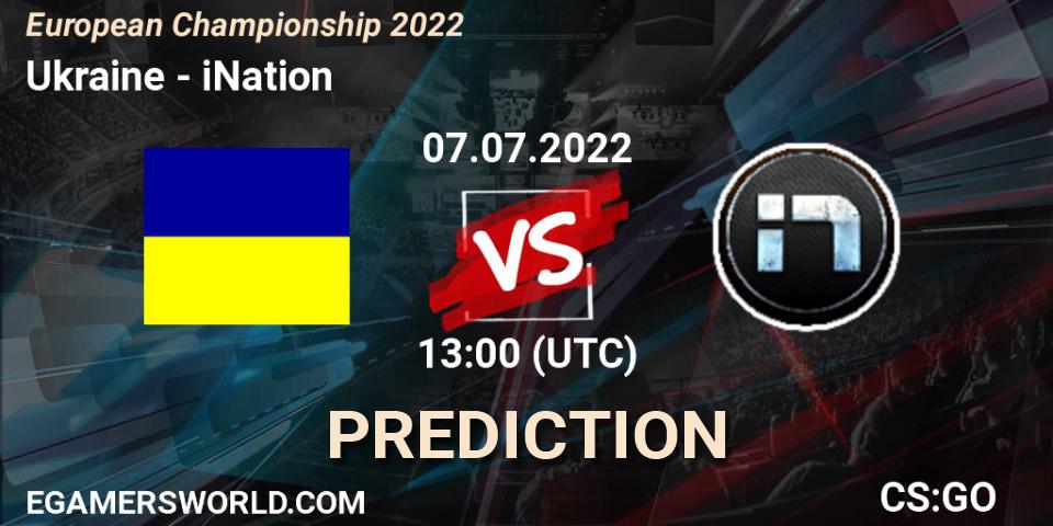 Ukraine vs iNation: Match Prediction. 07.07.22, CS2 (CS:GO), European Championship 2022