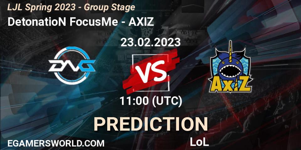 DetonatioN FocusMe vs AXIZ: Match Prediction. 23.02.2023 at 11:00, LoL, LJL Spring 2023 - Group Stage
