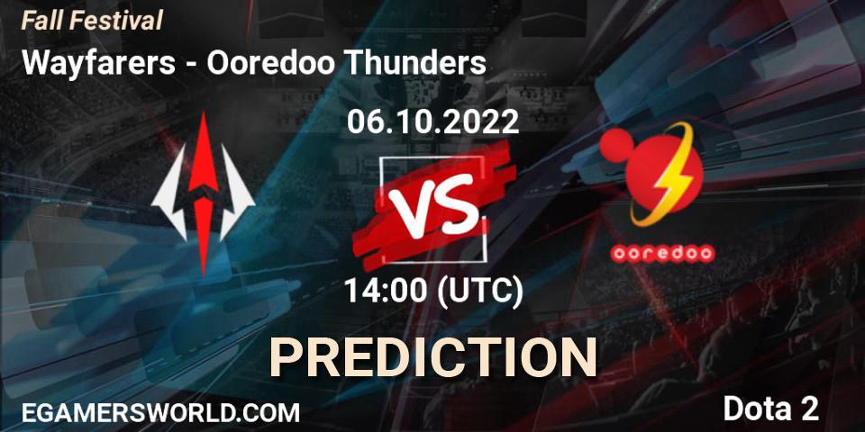 Wayfarers vs Ooredoo Thunders: Match Prediction. 06.10.2022 at 14:02, Dota 2, Fall Festival