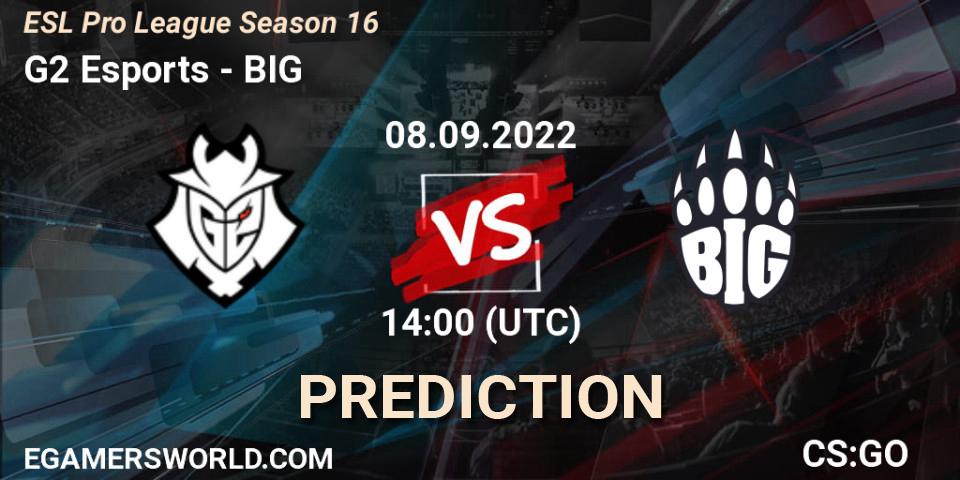 G2 Esports vs BIG: Match Prediction. 08.09.22, CS2 (CS:GO), ESL Pro League Season 16