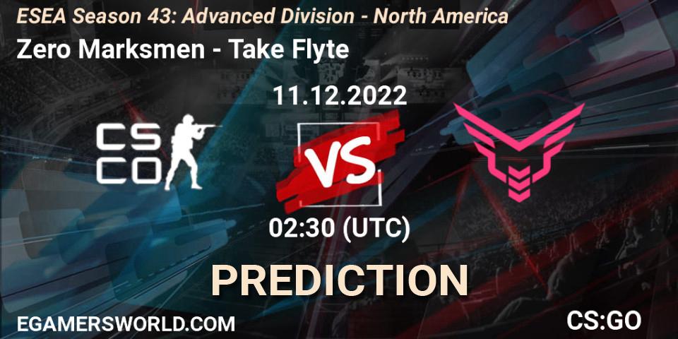Zero Marksmen vs Take Flyte: Match Prediction. 11.12.22, CS2 (CS:GO), ESEA Season 43: Advanced Division - North America