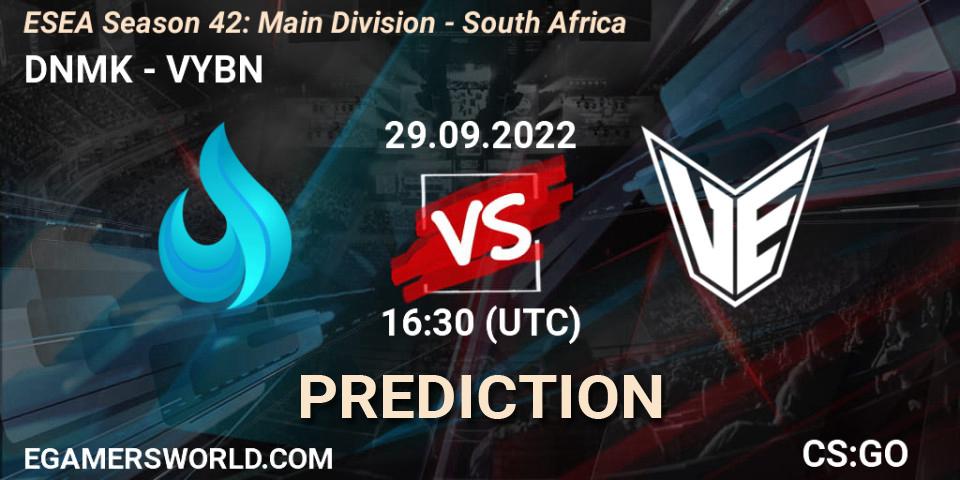 DNMK vs VYBN: Match Prediction. 29.09.2022 at 16:30, Counter-Strike (CS2), ESEA Season 42: Main Division - South Africa