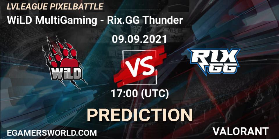WiLD MultiGaming vs Rix.GG Thunder: Match Prediction. 09.09.2021 at 17:00, VALORANT, LVLEAGUE PIXELBATTLE