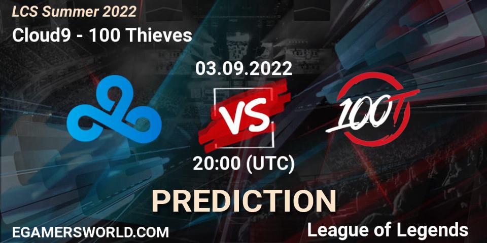 Cloud9 vs 100 Thieves: Match Prediction. 03.09.2022 at 20:00, LoL, LCS Summer 2022