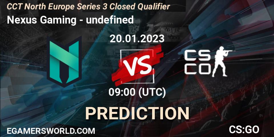 Nexus Gaming vs undefined: Match Prediction. 20.01.2023 at 09:00, Counter-Strike (CS2), CCT North Europe Series 3 Closed Qualifier