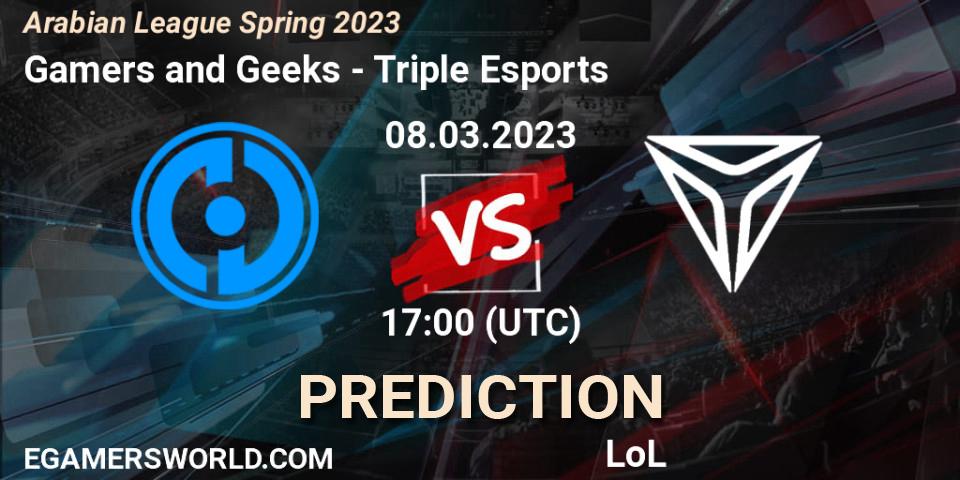Gamers and Geeks vs Triple Esports: Match Prediction. 15.02.23, LoL, Arabian League Spring 2023