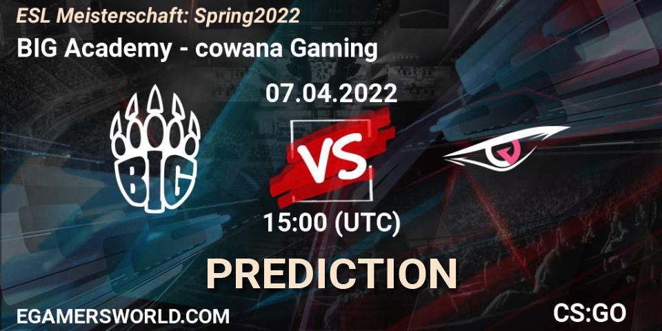 BIG Academy vs cowana Gaming: Match Prediction. 07.04.2022 at 15:00, Counter-Strike (CS2), ESL Meisterschaft: Spring 2022