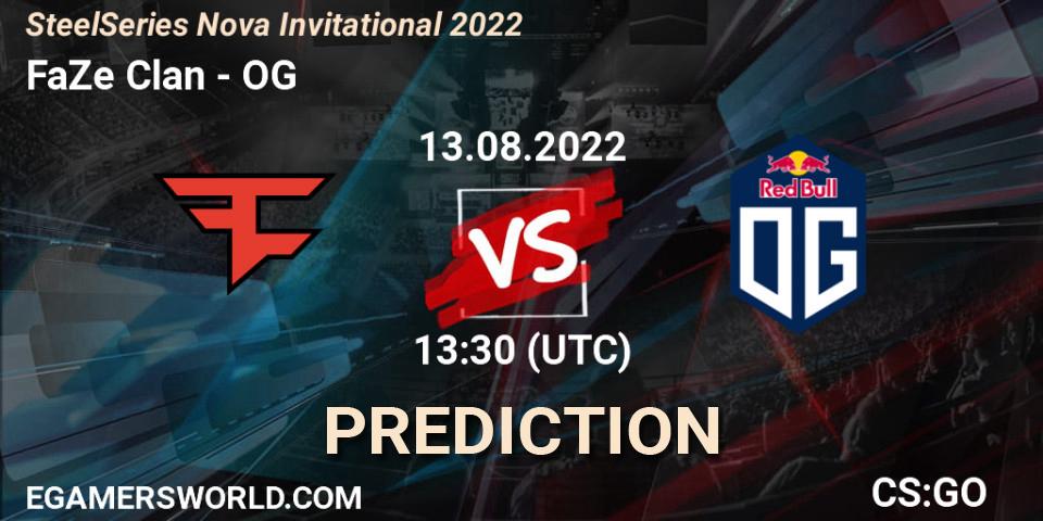 FaZe Clan vs OG: Match Prediction. 13.08.2022 at 13:40, Counter-Strike (CS2), SteelSeries Nova Invitational 2022