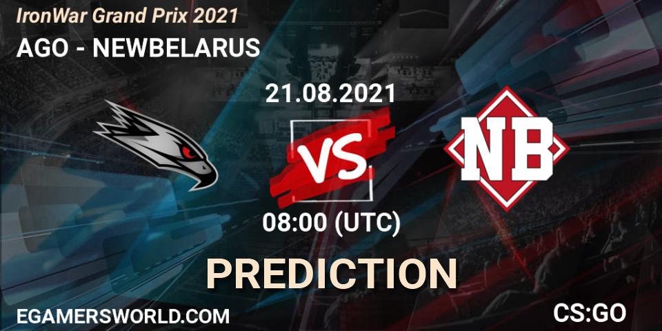 AGO vs NEWBELARUS: Match Prediction. 21.08.2021 at 08:05, Counter-Strike (CS2), IronWar Grand Prix 2021