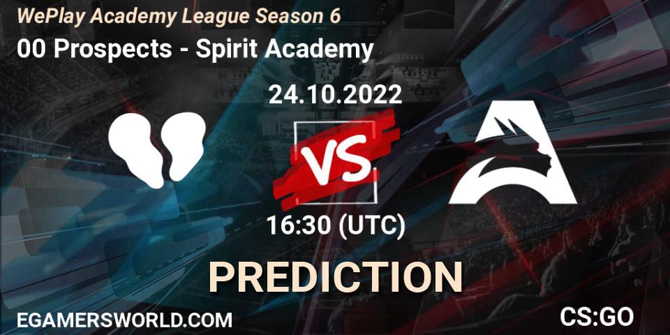 00 Prospects vs Spirit Academy: Match Prediction. 24.10.22, CS2 (CS:GO), WePlay Academy League Season 6