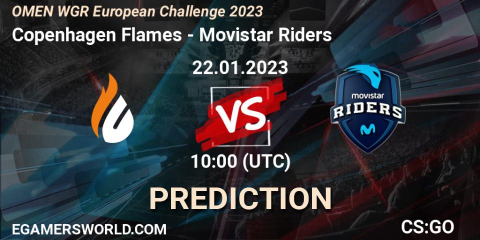 Copenhagen Flames vs Movistar Riders: Match Prediction. 22.01.2023 at 10:00, Counter-Strike (CS2), OMEN WGR European Challenge 2023