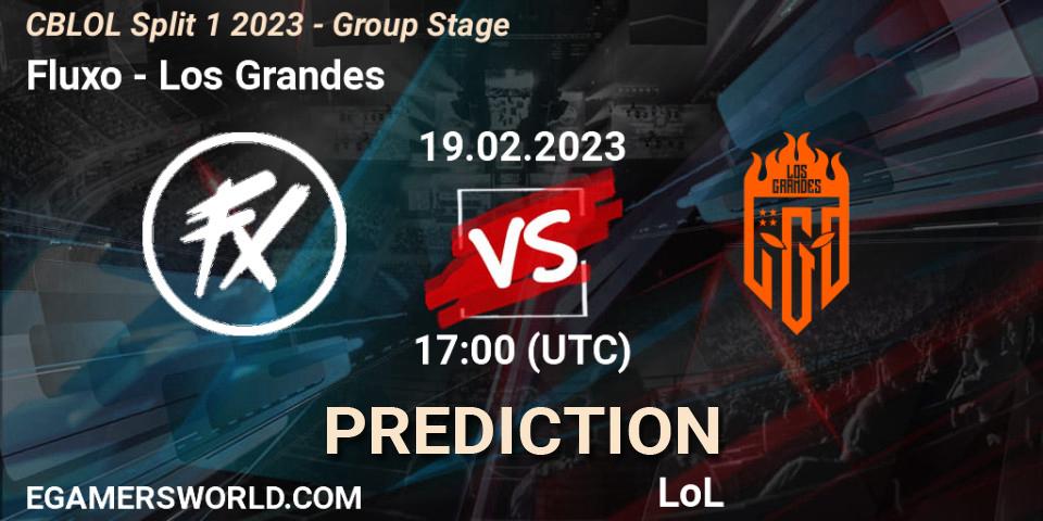 Fluxo vs Los Grandes: Match Prediction. 19.02.2023 at 17:00, LoL, CBLOL Split 1 2023 - Group Stage
