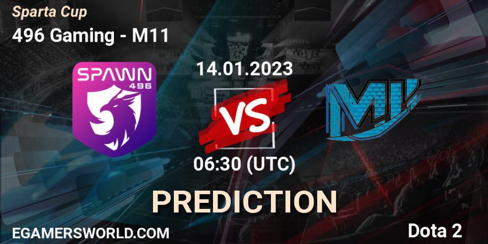 496 Gaming vs M11: Match Prediction. 14.01.2023 at 06:30, Dota 2, Sparta Cup