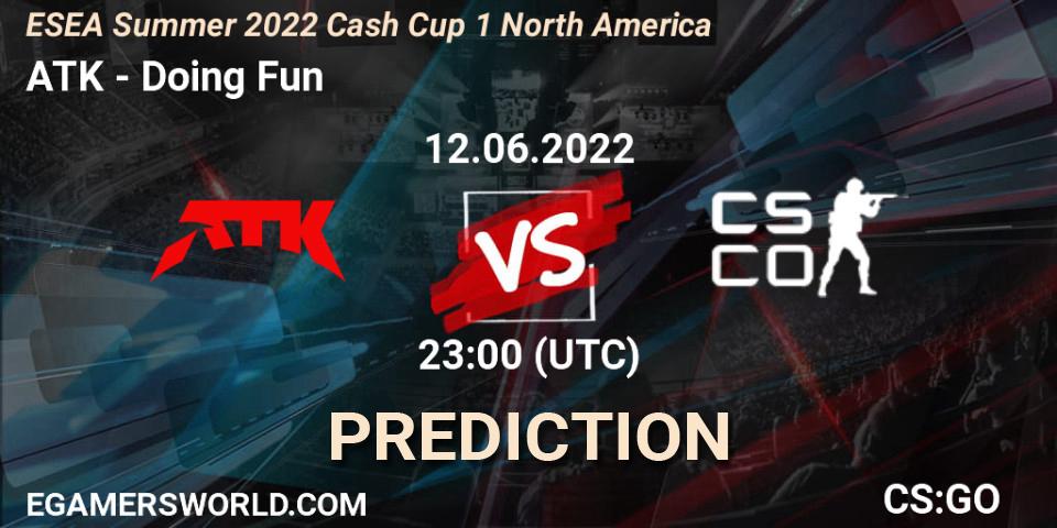 ATK vs Doing Fun: Match Prediction. 12.06.2022 at 22:20, Counter-Strike (CS2), ESEA Cash Cup: North America - Summer 2022 #1